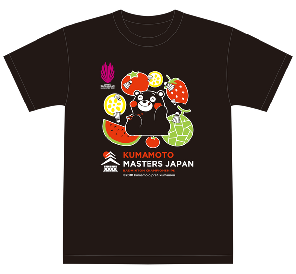【再春館製薬所バドミントンチーム】熊本マスターズジャパン MEISAN Tシャツ くまモンver.